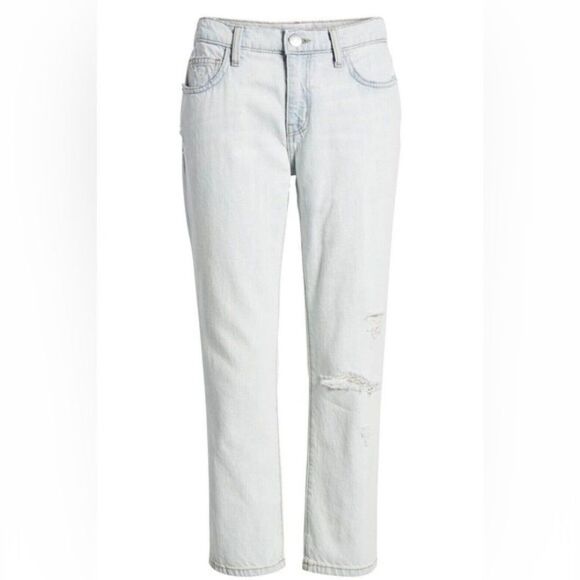 Current/Elliot The Cropped Straight Channon Destroy Light Wash Jeans Size 26 - Picture 2 of 12